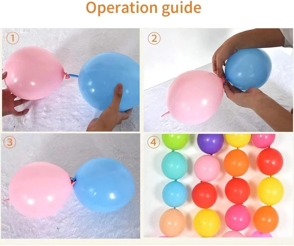 Pearl White Link Balloons - 10 Inch Latex Balloons for Wedding & Birthday Decorations | 80 Pcs
