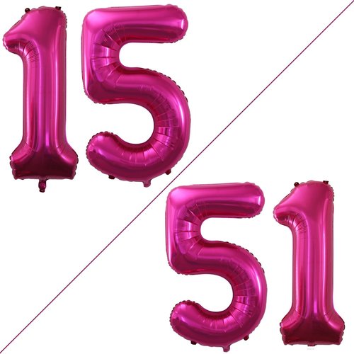 GOER Jumbo 15 Balloons - 42 Inch Foil Helium Decorations for Sweet 15 & 51st Birthday (Bright Peach)