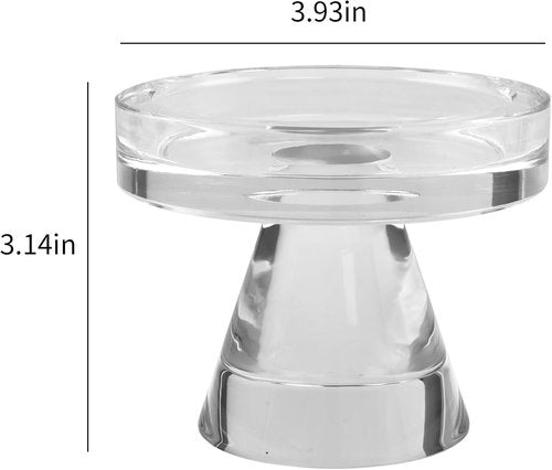 Crystal Taper Candle Holders - Elegant 3-Inch Decorative Centerpiece for Weddings & Dining