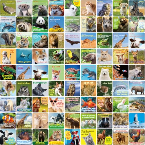90 Pack Lunch Box Notes for Kids - Animal Jokes, Fun Facts & Encouragement