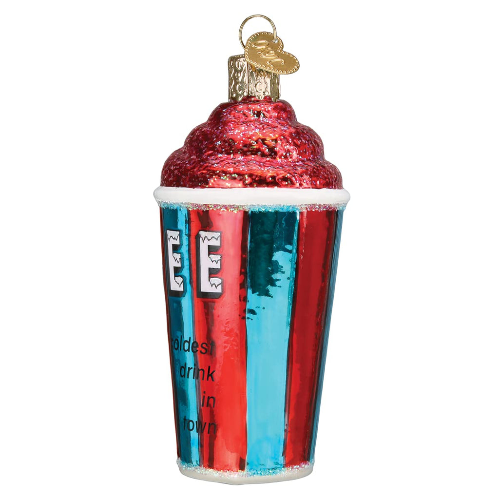 Old World Christmas ICEE Cup Glass Blown Ornament for Christmas Tree, Handcrafted Holiday Decoration, ICEE Collection