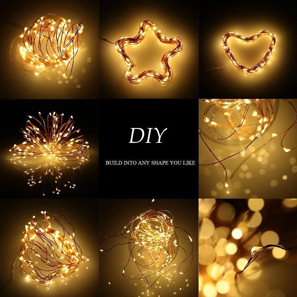Sanniu LED String Lights - Mini Battery-Powered Copper Wire Fairy Lights | 16ft Warm White for Bedroom & Events