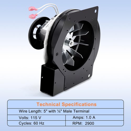 Criditpid Replacement 812-4400 Exhaust Blower for PelPro PP130, PP60, Quadra-Fire Santa Fe, Castile, Pleasant Hearth PH35PS, PH50CABPS Pellet Stoves.