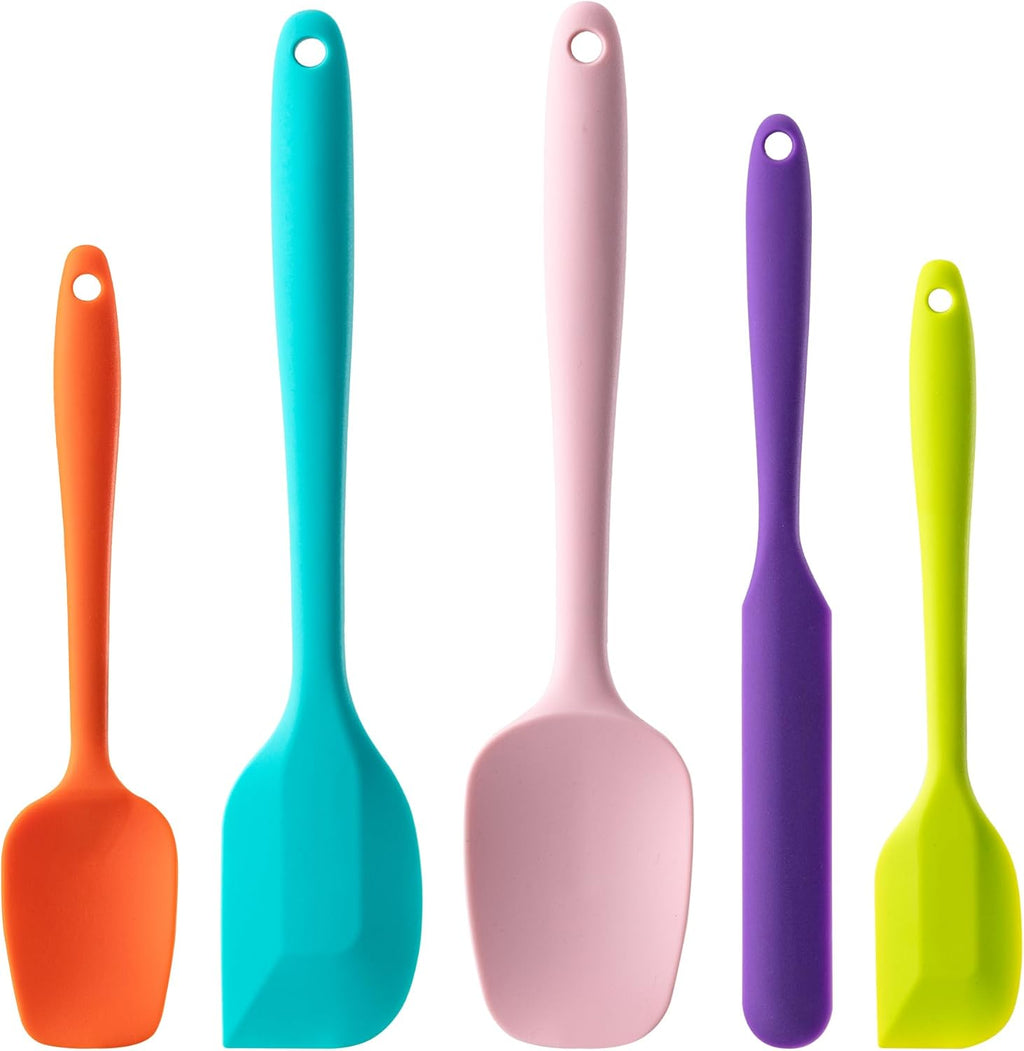 Skiennix Silicone Spatula Set - 5-Piece Food Grade Rubber Spatulas for High Heat Cooking | BPA-Free, Dishwasher Safe, Multicolor