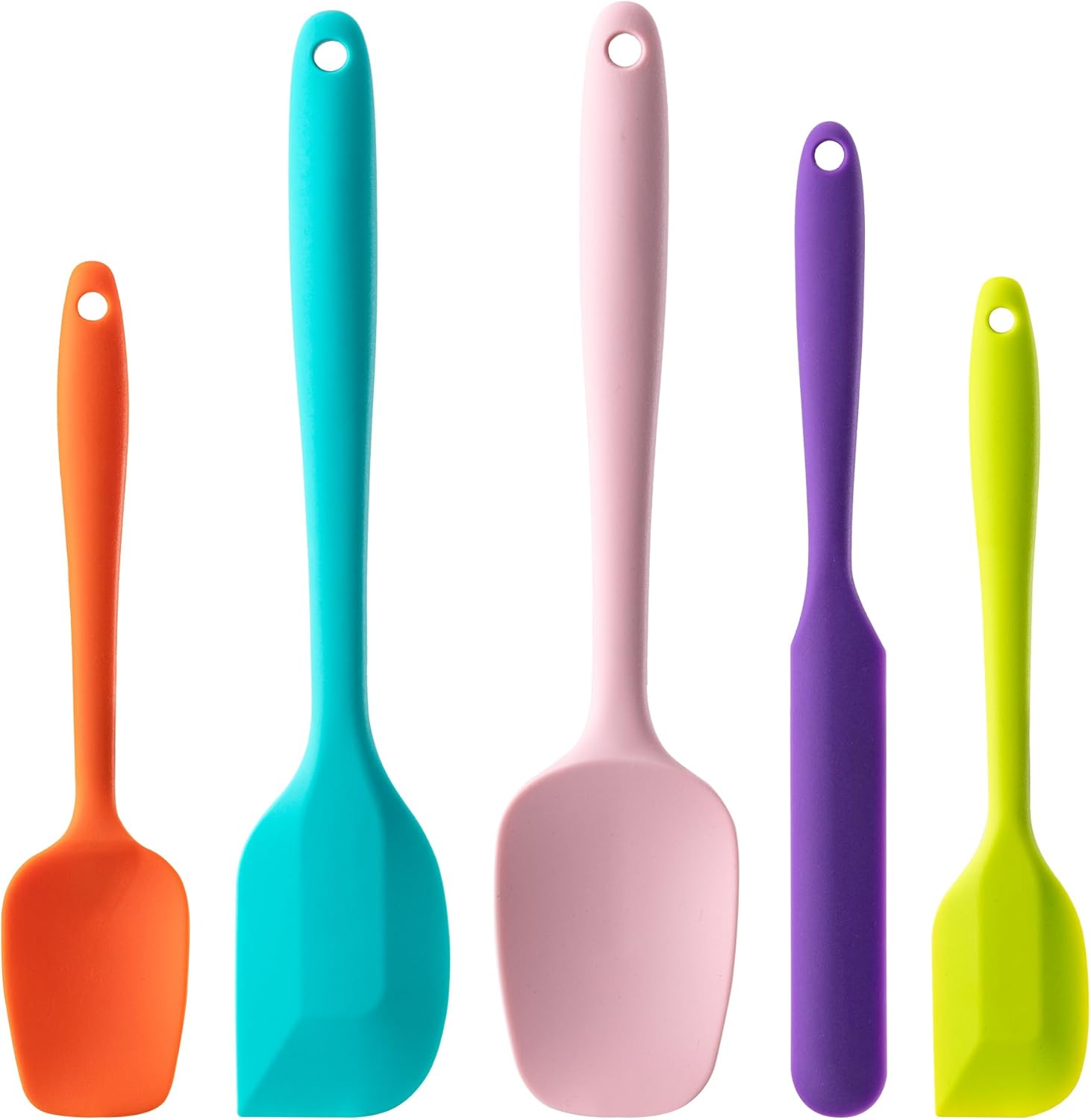 Skiennix Silicone Spatula Set - 5-Piece Food Grade Rubber Spatulas for High Heat Cooking | BPA-Free, Dishwasher Safe, Multicolor