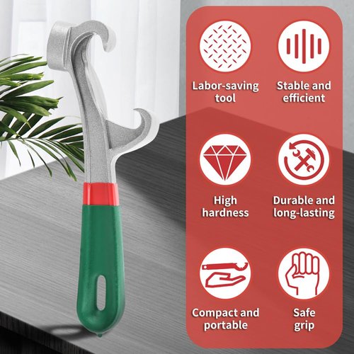 Bucket Opener Tool 5 Gallon Bucket Opener Aluminum Pail Opener, Paint Bucket Lid Opener Wrench Metal Can Opener Lid Pail Remover Tool for Home Industrial(Green)