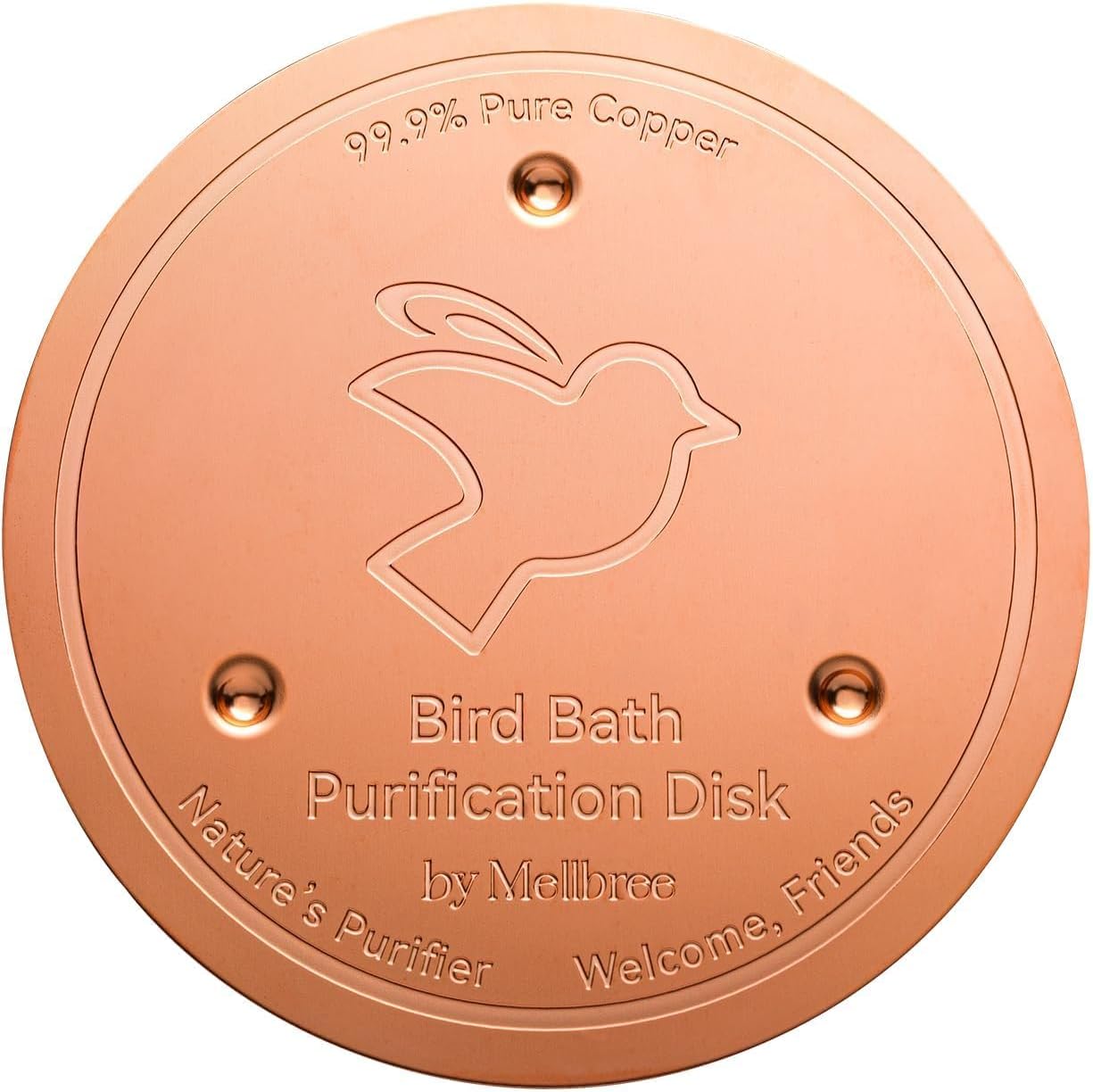 Mellbree Bird Bath Copper Disk - 99.99% Pure Copper Cleaning Disk for All-Season Use | Universal Fit
