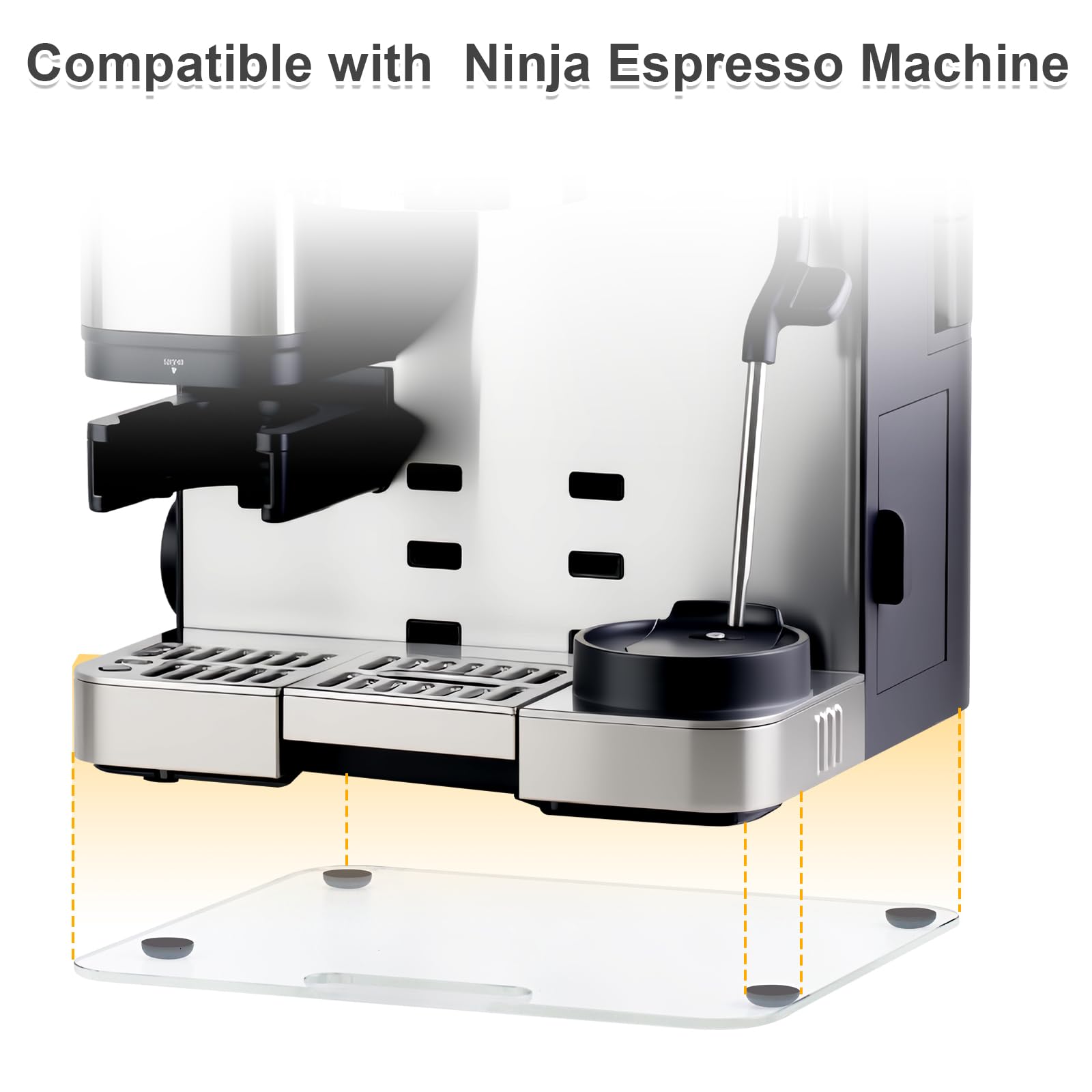 Appliance Slider Compatible with Ninja Espresso Machine, Transparent Acrylic Sliding Tray for Ninja ES601 ES701