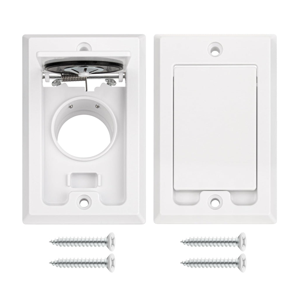 ANTOBLE Central Vacuum Square Door Inlet Wall Valve Plate Central Vacuum Wall Plate Replacement Parts for Nutone Beam VacuFlow Electrolux Central Vac System (2 Pack, No Electric Connector)