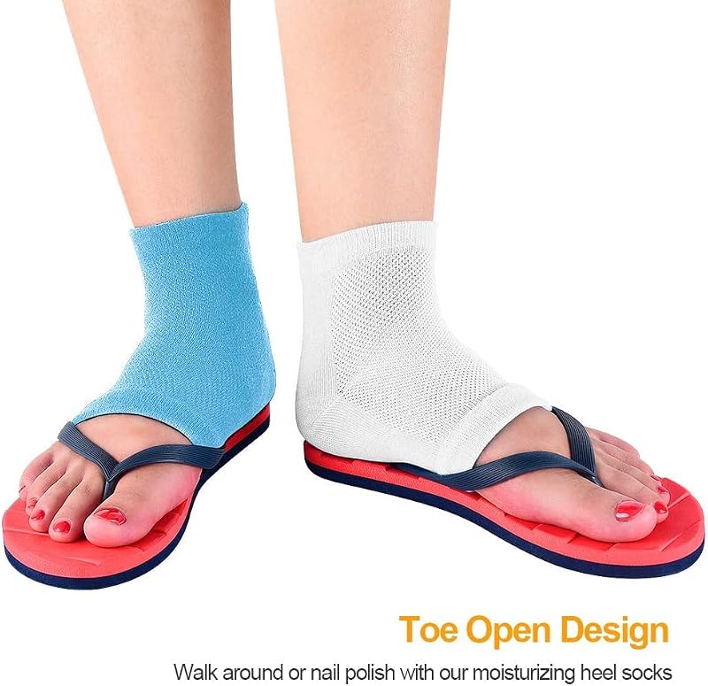 CGBOOM Hydrating Gel Heel Socks for Dry Cracked Heels 4Pcs