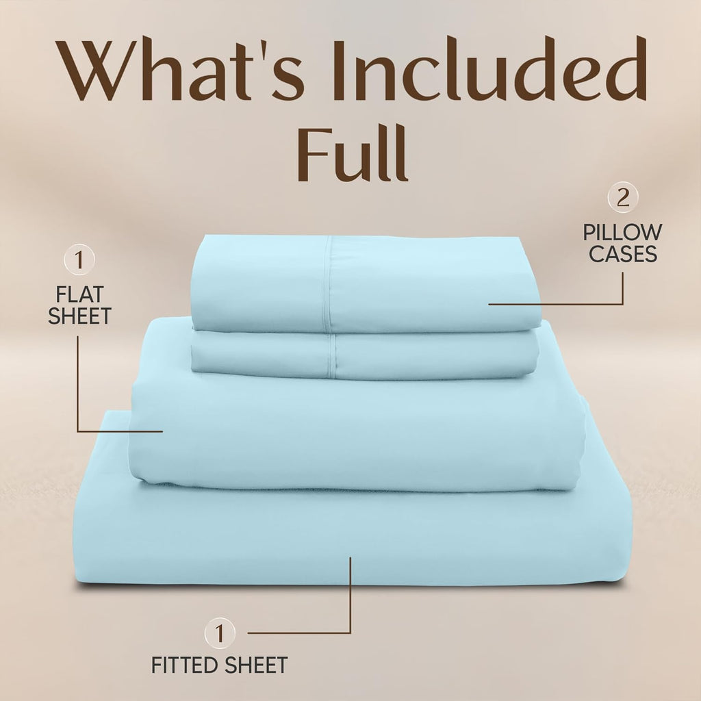 Utopia Bedding Full Size Sheet Set - Soft, Breathable Microfiber | 4-Piece in Ice Blue, Oeko-Tex Certified