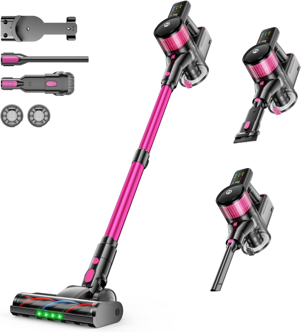 MYUAKO Cordless Vacuum Cleaner - Powerful 650W Suction, 75 Mins Runtime, 2L Capacity for Pet Hair & Carpets