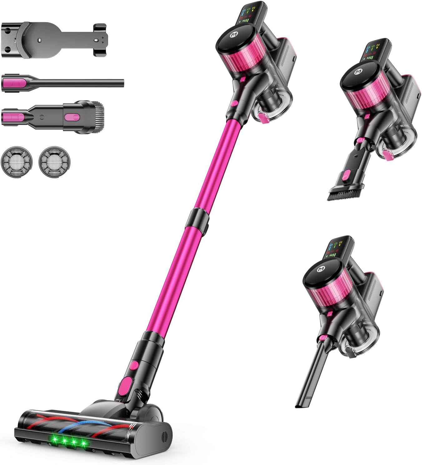 MYUAKO Cordless Vacuum Cleaner - Powerful 650W Suction, 75 Mins Runtime, 2L Capacity for Pet Hair & Carpets