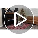 Lahome Christmas Runner Rug 2x8 White/Multi Washable Hallway Rug