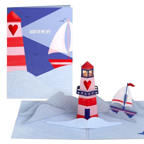 Lovepop Valentine's Day Pop-Up Card with LED Lights for Her and Him - 3D Light-Up Greeting Cards for Boys, Girls, Men, Women - Light of My Life - 5" x 7" Card - Blank Notecard & Envelope Included