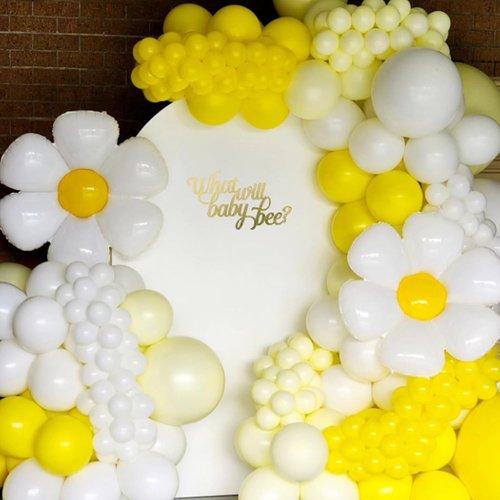 Awenztech Yellow Balloon Arch Kit - 120pcs Latex Balloons in 5-18 Inch Sizes for Baby Shower & Birthday Decor