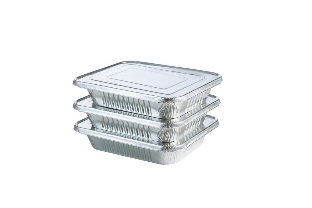 Aluminum Pans With Lids 9x13 [10 Sets] Aluminum Foil Pans Trays With Lids - Half Size Tin Foil Disposable Pans For Baking, Cake Serving Dishes, Roasting, Heating, Serving & Lining Steam-Table Trays