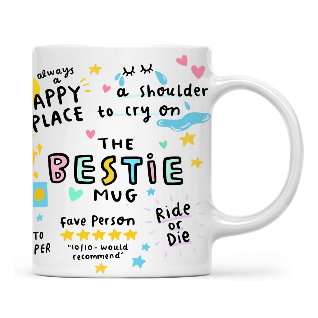 Gossby Bestie Coffee Mug - Best Friend Gift For Women - Friendship Gift for Female Friend - Friendship Gifts For Women Birthday - Gifts For Close Female Friends - 11oz White Ceramic Cup