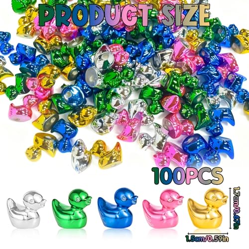 100 Mini Resin Ducks - Vibrant Electroplated Figurines for Decor