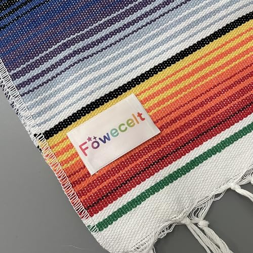 Purple Mexican Serape Table Runner 14x84 Inch for Parties Wedding Outdoor Decor