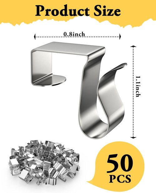 Gutter Clips | 50 Pcs Metal Christmas Light Clips - Weatherproof Outdoor Hanging Solution for Seasonal Decor