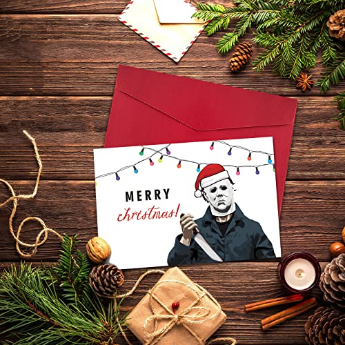 Funny Christmas Card with Envelopes - Horror Movie Humor