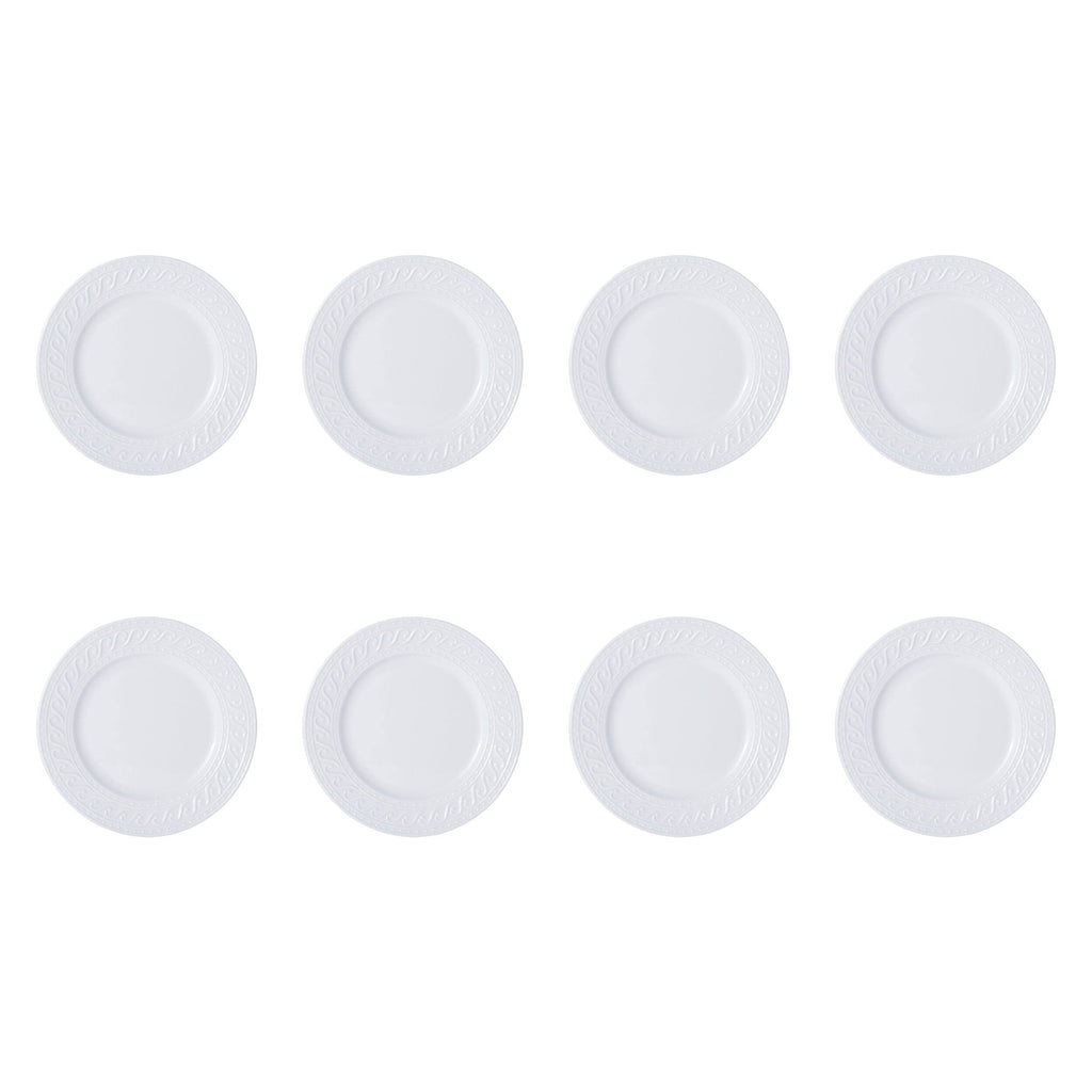 Pfaltzgraff Sylvia 32-Piece White Dinnerware Set, Service for 8, Durable Stoneware Plates, Bowls, and Mugs, Microwave and Dishwasher Safe