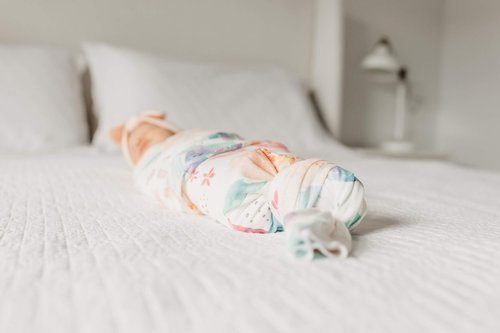 Copper Pearl Large Premium Knit Baby Swaddle Receiving Blanket Floral Bloom