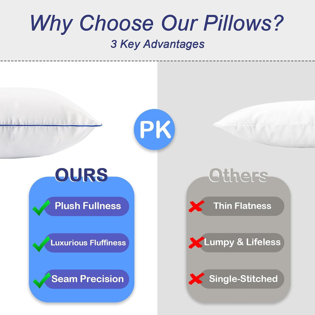 Skiennix 18x18 Pillow Inserts - Soft Hypoallergenic Square Pillows with Oeko-TEX Certified Filling, Set of 2