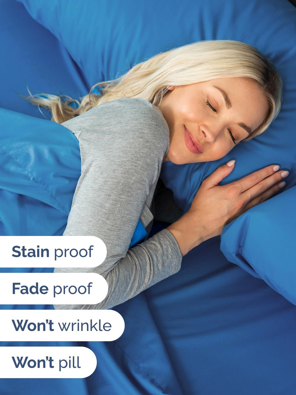 Skiennix Extra Deep Twin XL Sheet Set | 4-Piece Breathable Cooling Bedding - Soft, Wrinkle-Free Royal Blue