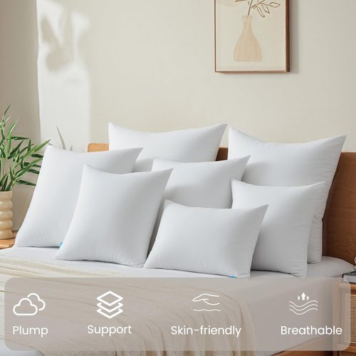 QUIETSEA 12x20 Pillow Inserts, Pack of 2 Lumbar Throw Pillow Inserts, Fluffy and Soft Rectangle Decorative Pillows for Bed, Couch and Sofa