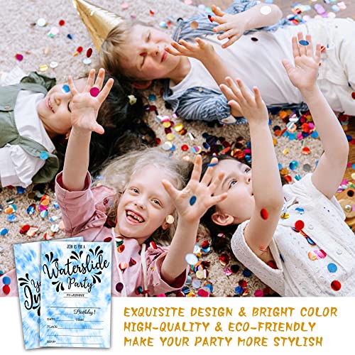 Waterslide Birthday Invitations with Envelopes - 20 Pack