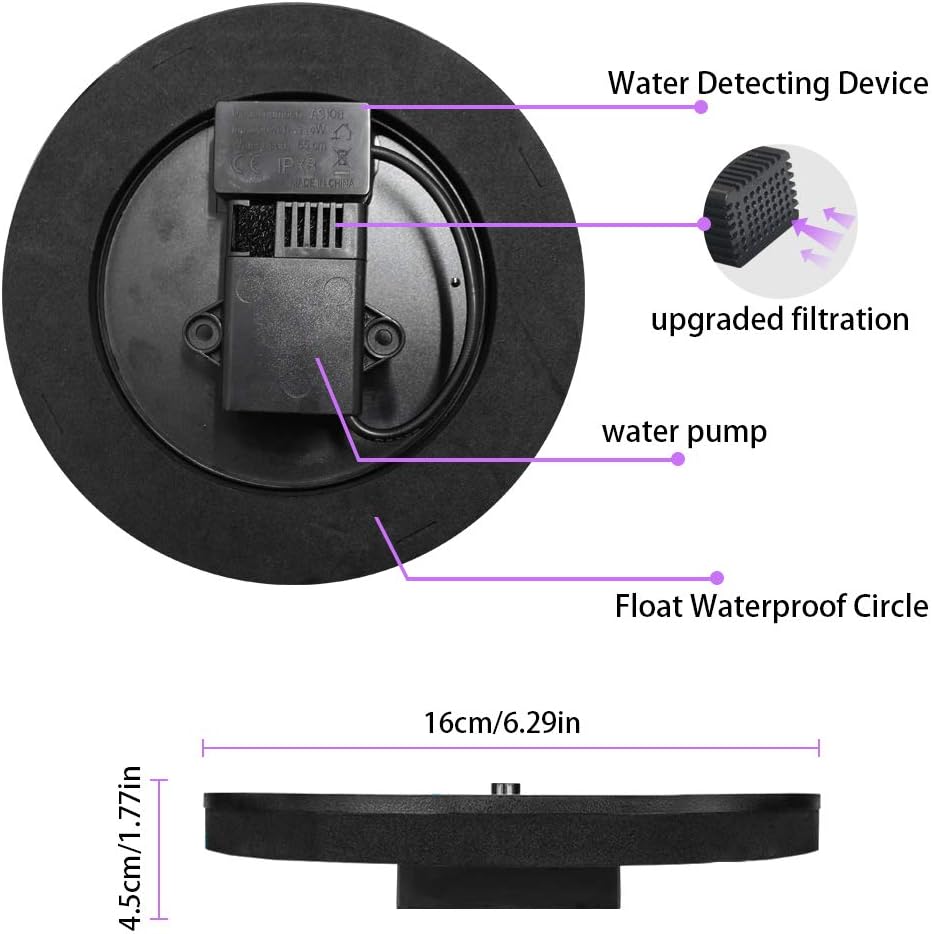 Skiennix Solar Fountain - 1.4W Solar Powered Floating Water Pump with 6 Nozzles for Garden Decor
