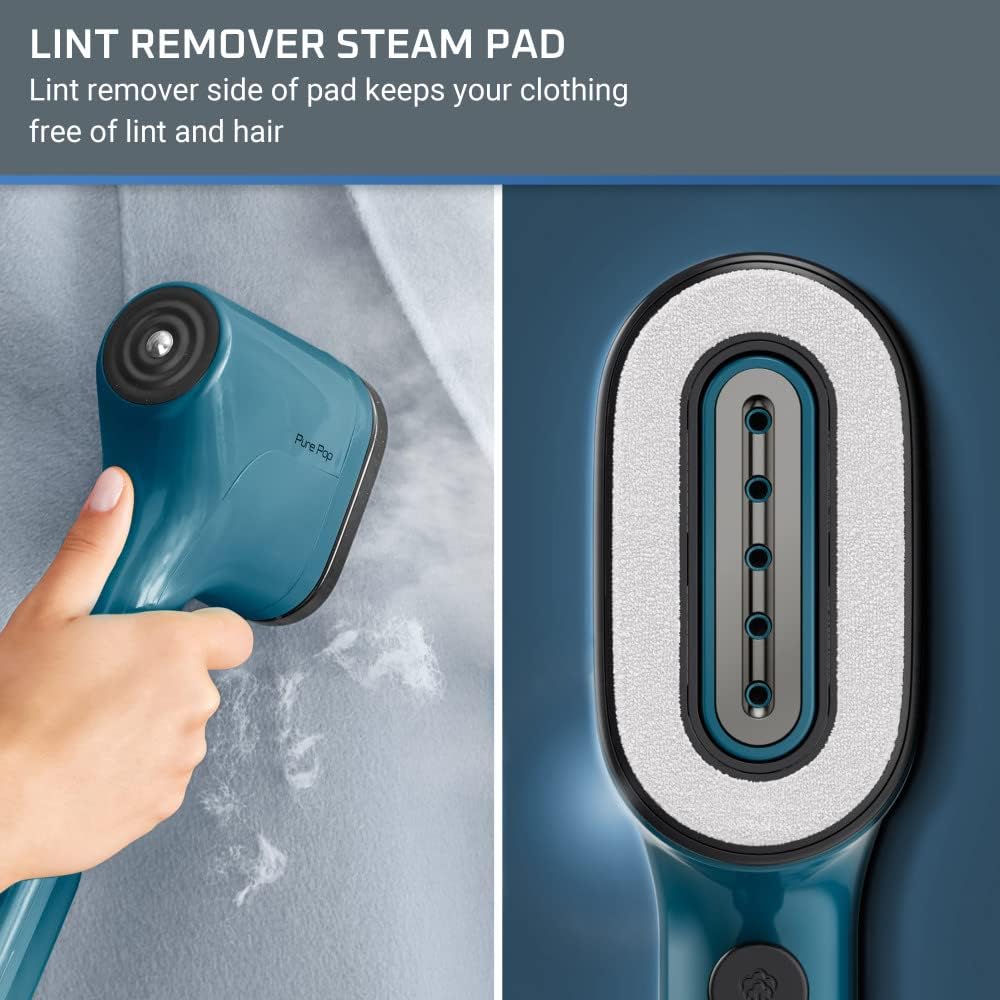 Rowenta PurePop Handheld Steamer - Fast 15-Second Heat-Up | 2.3 Oz Capacity, Portable Travel Essential in Blue