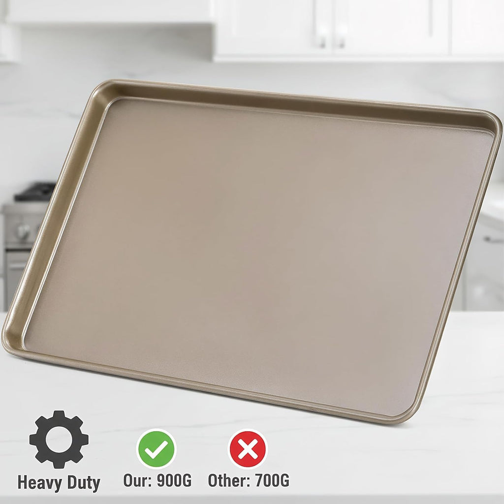 Nicunom Nonstick Baking Sheet Set - 2 Sheet Cake Pans (11.8" x 17.5") for Cookies & Roasting