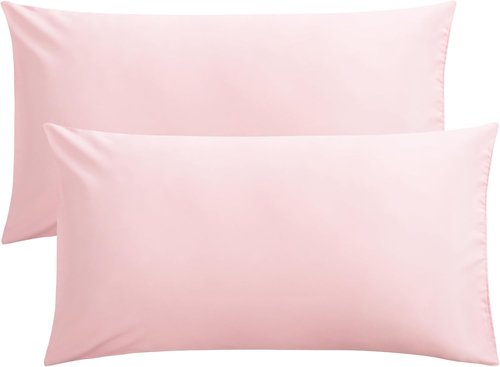 FLXXIE King Pillow Cases - Soft Microfiber Covers with Envelope Closure, 20x36, Blush Pink | Wrinkle & Stain Resistant