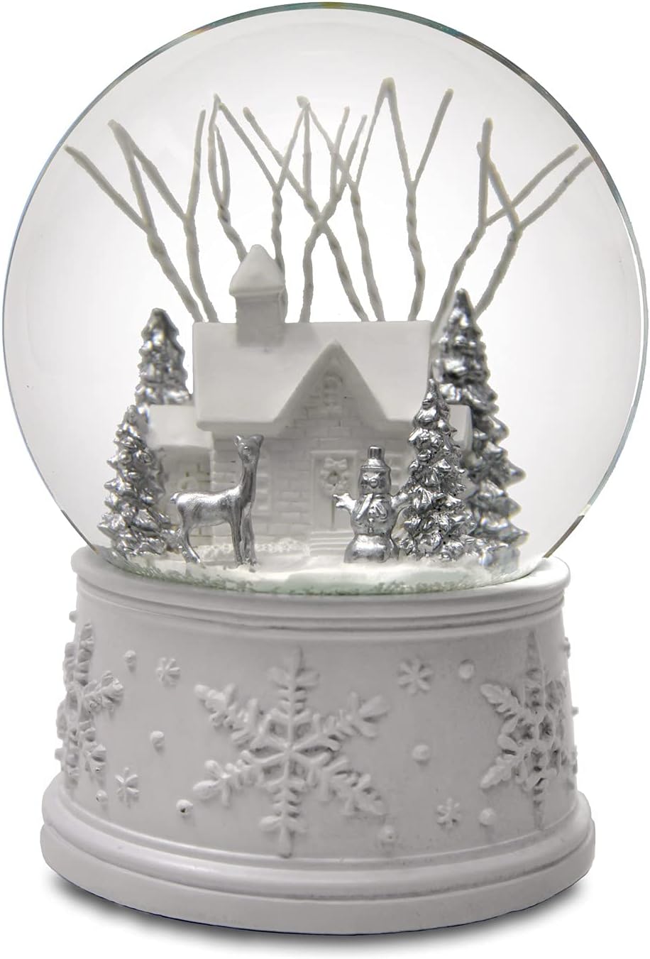 San Francisco Music Box Company - 100MM White Christmas Snow Globe - Festive Holiday Decor