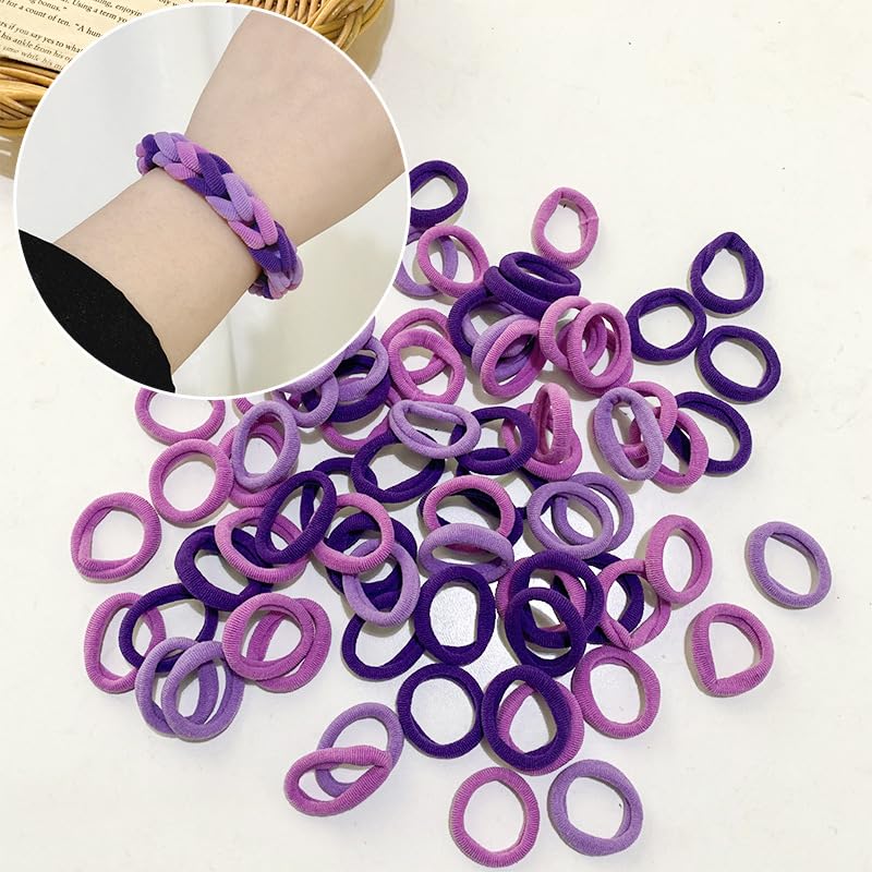 50pcs Cotton Seamless Hair Ties & Elastic Ponytail Holders for Thin Hair