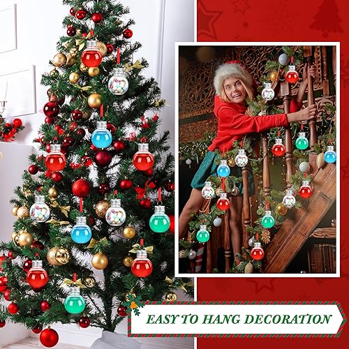 Round Silver Christmas Booze Ornament Balls - 150 Pcs Fillable Plastic Holiday Decorations