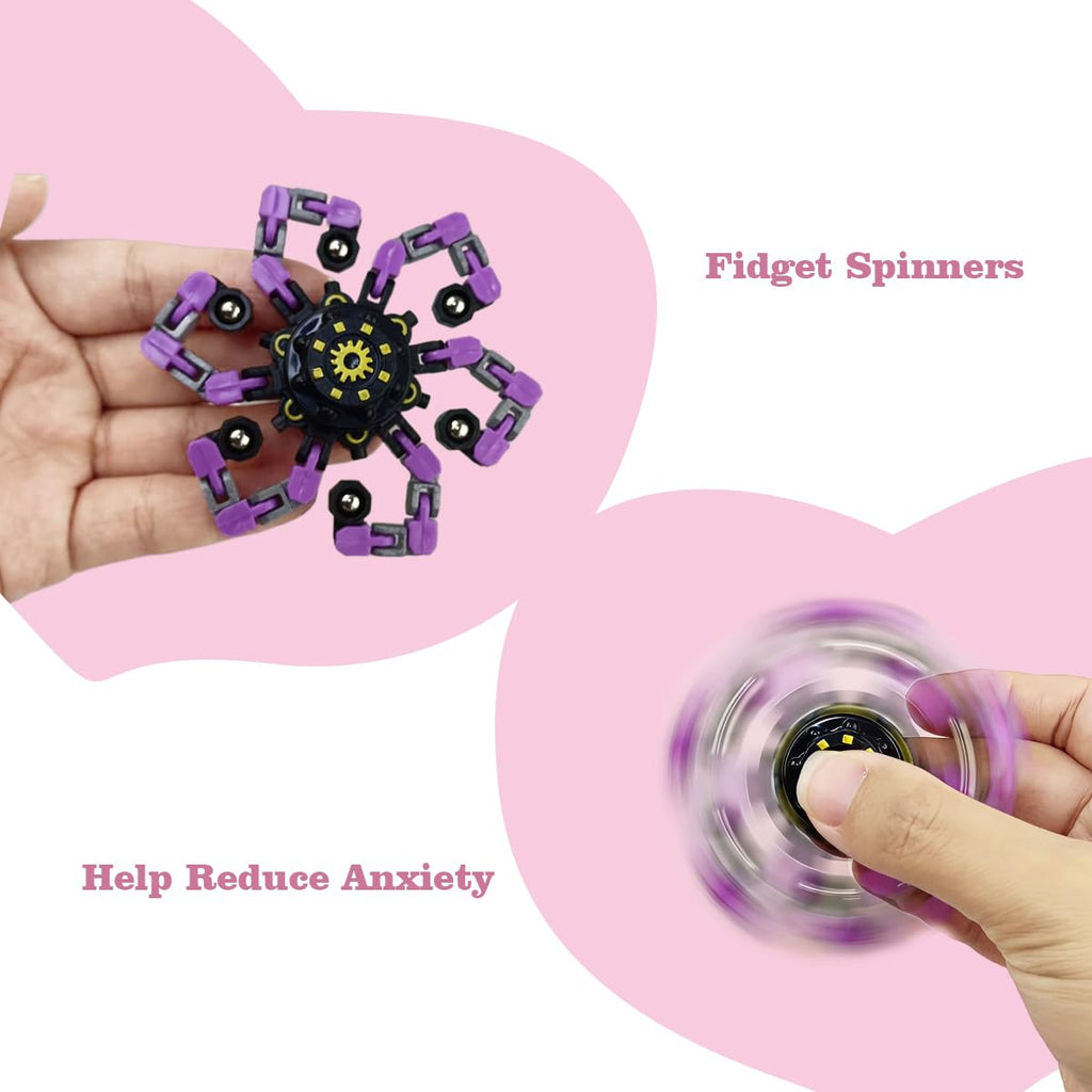 Anditoy 24 Pack Mechanical Transformable Fidget Toys with Valentines Cards for Kids Valentines Day School Class Classroom Gifts Prizes Exchange Party Favors