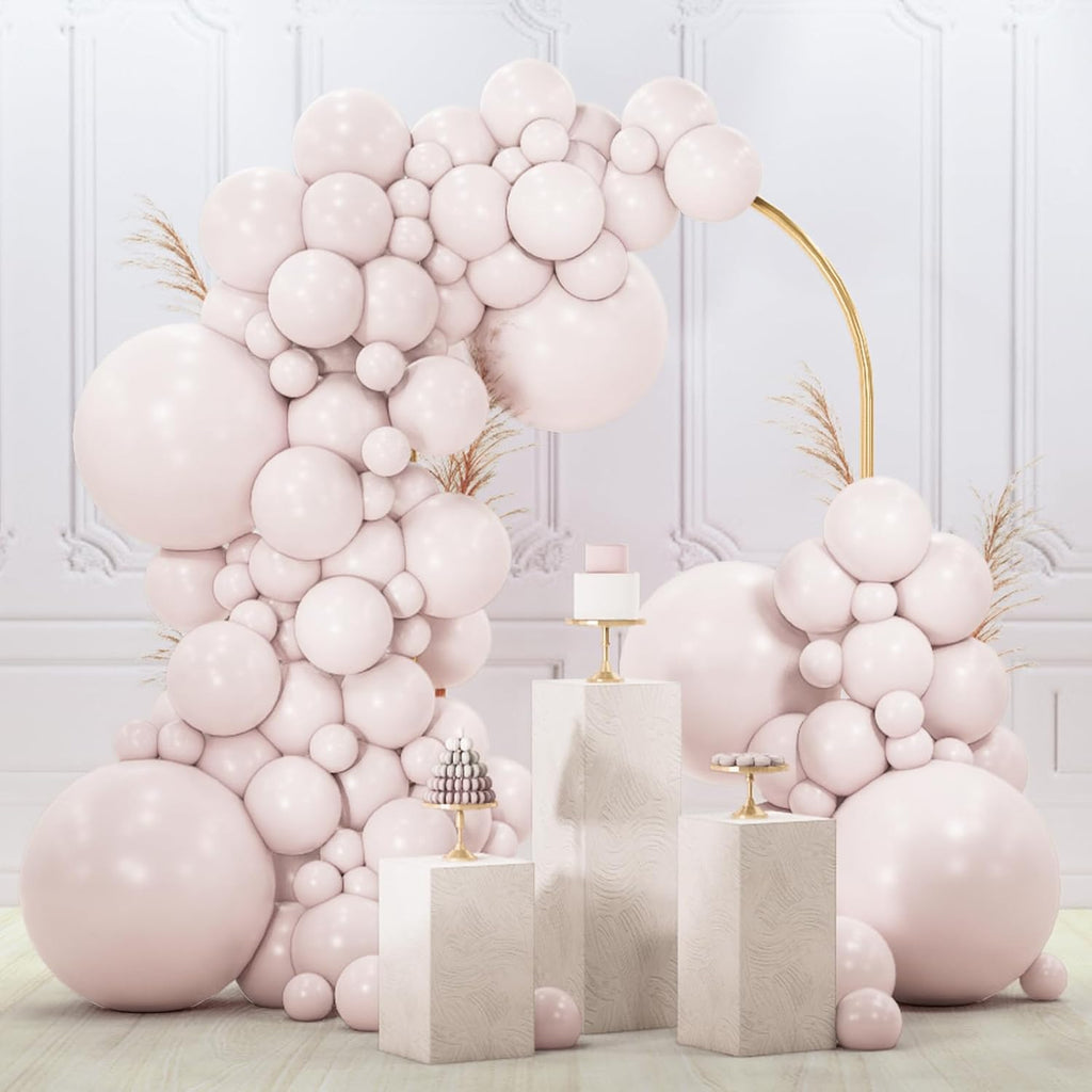 PartyWoo Beige Balloons - 120pcs Boho Cream & Ivory Balloon Arch Kit | Various Sizes for Weddings & Events