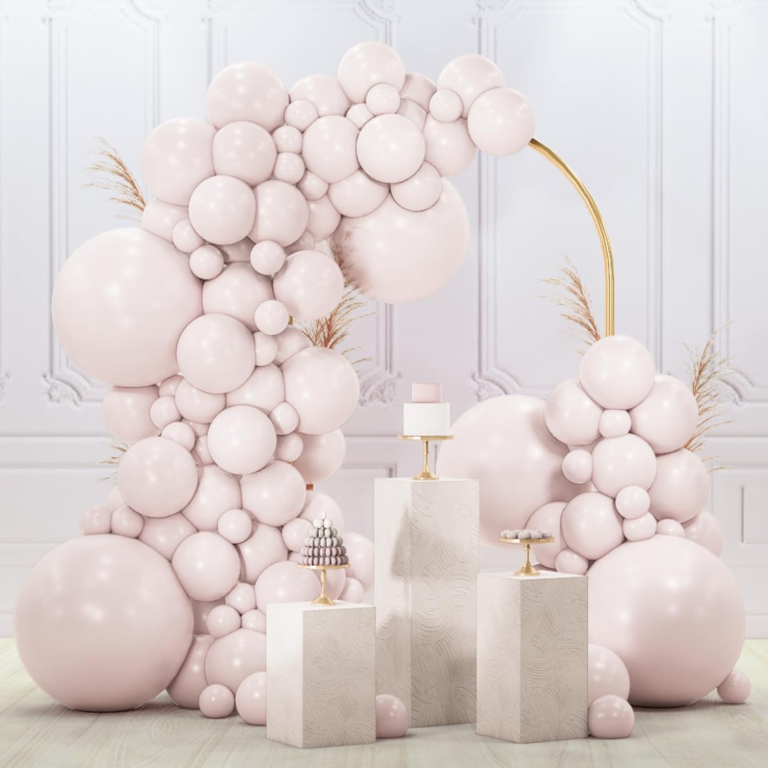 PartyWoo Beige Balloons - 120pcs Boho Cream & Ivory Balloon Arch Kit | Various Sizes for Weddings & Events