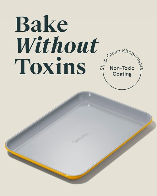 Caraway Nonstick Ceramic Baking Sheet - Non-Toxic, PTFE & PFOA Free, 9x13” Mini Pan in Marigold