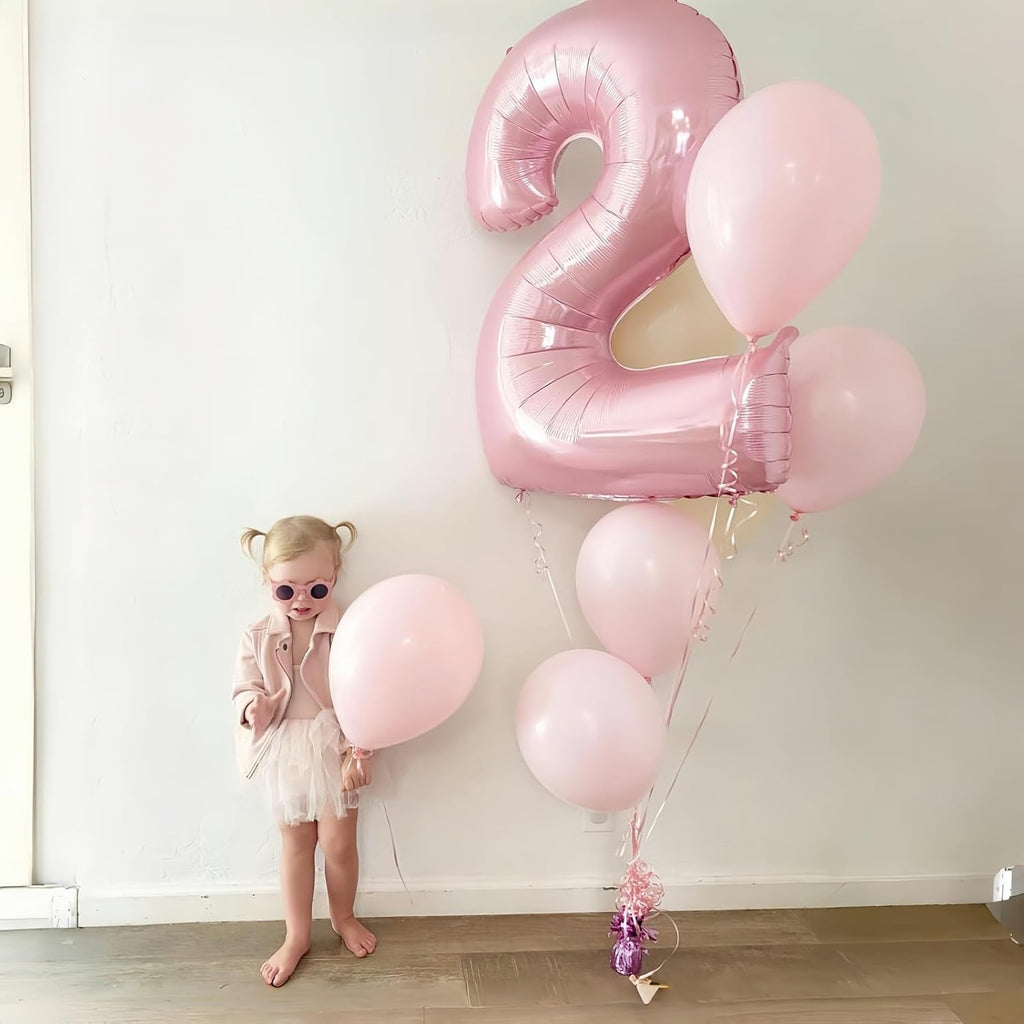 Skiennix 40" Pastel Pink Number 0 Balloon - Large Foil Birthday Decoration for Girls & Women