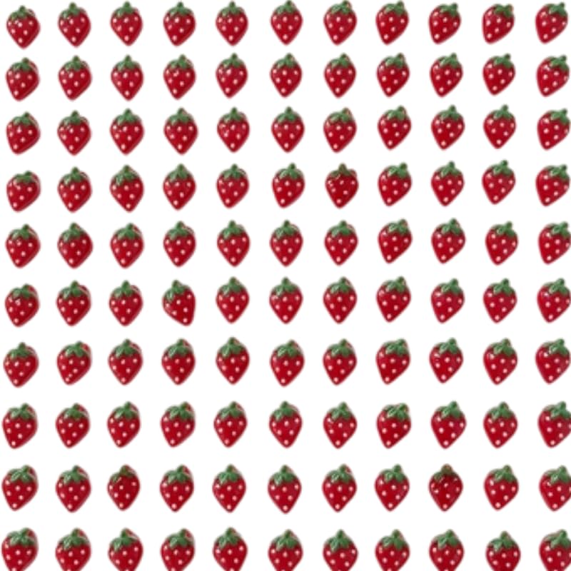 50 Pcs Strawberry Nail Charms Kawaii Red Fruit Gems Rhinestones for Manicure