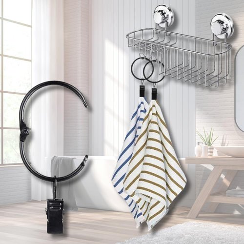 Clip Stainless Steel Openable Circle Hooks - 30 Pack Curtain Clips for Hanging Lights & Decorations | 1.5 Inch Black