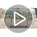 Spring Summer Eucalyptus Table Cloth 52x70 Inch Rectangular White - Durable Home Decor