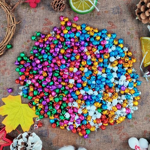ROYHOO 200PCS Multi-Color Jingle Bells for Christmas Crafts