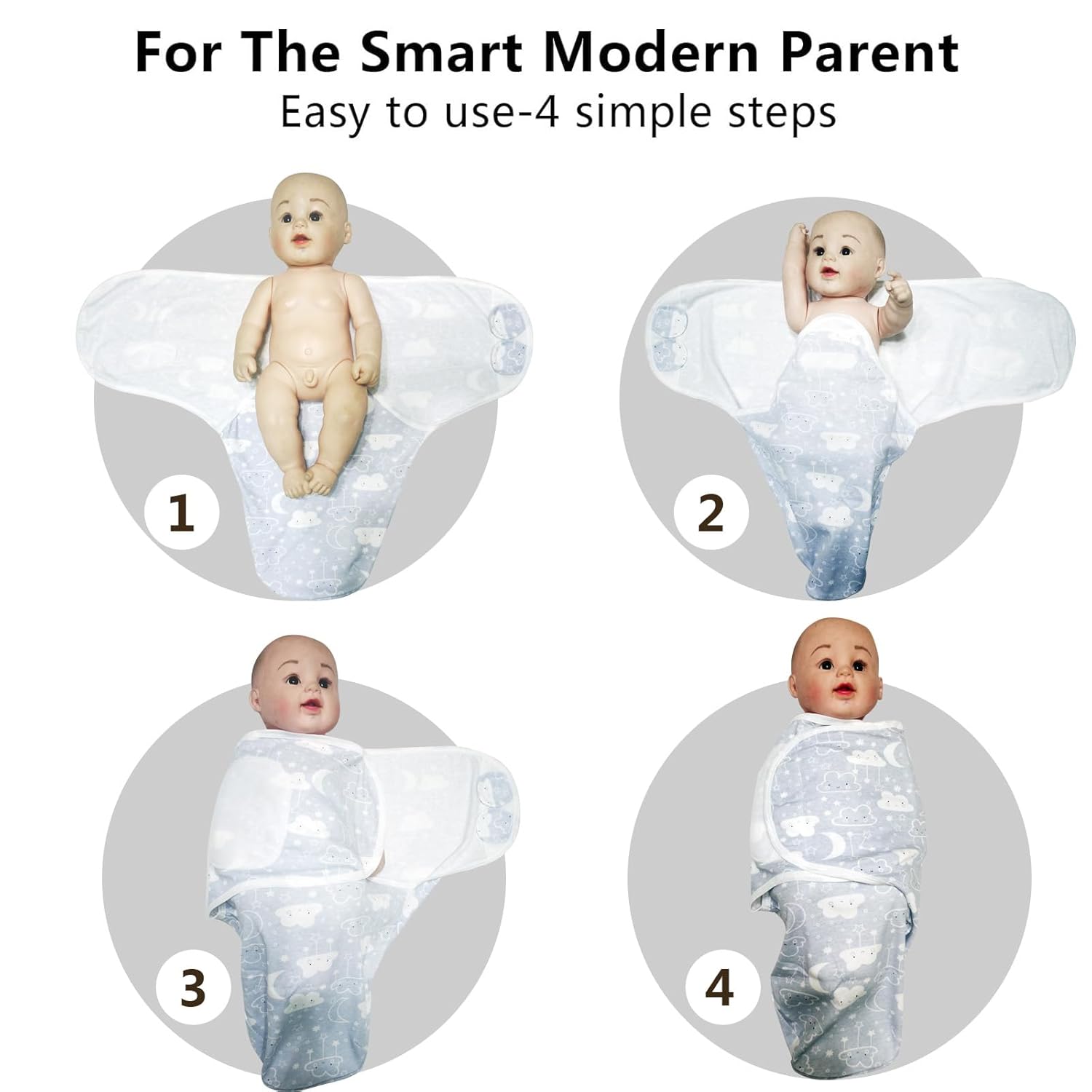 Skiennix 3-Pack Organic Swaddle Sleep Sacks - Ergonomic Newborn Wraps for 0-3 Months