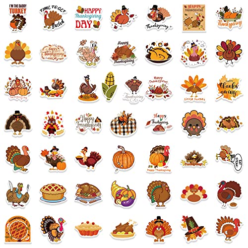 Thanksgiving Stickers Pack - 100 Waterproof Cute Fall Designs